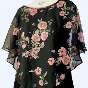 Alyx floral sheer top w detail back and camisole underneath L